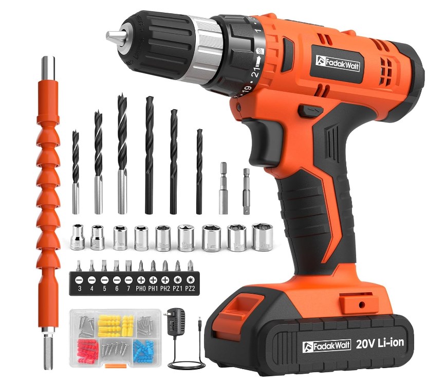 FadakWatt 20V Cordless Drill complete kit